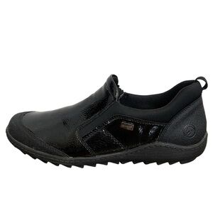 Rieker Remonte Soft Shoes Sneakers Womens 9.5/40 Black Metallic Zip Up Slip On